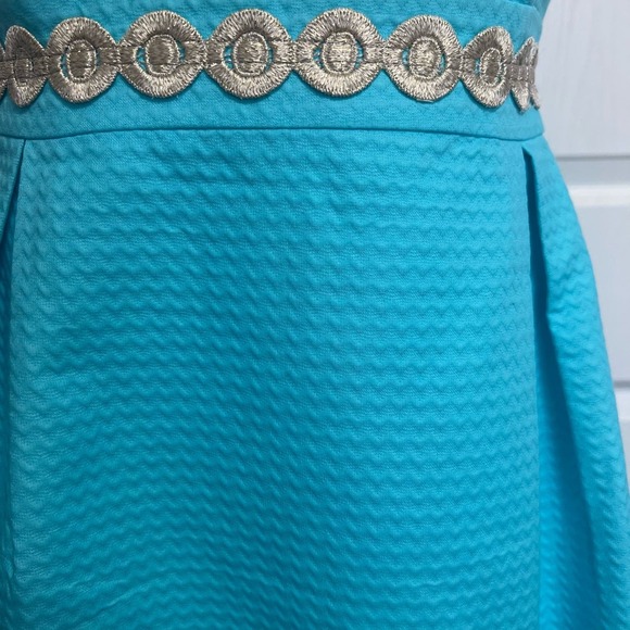 Lily Pulitzer Betsey Dress Wave Jacquard Strapless Shorely Blue Size 6 - Picture 10 of 13